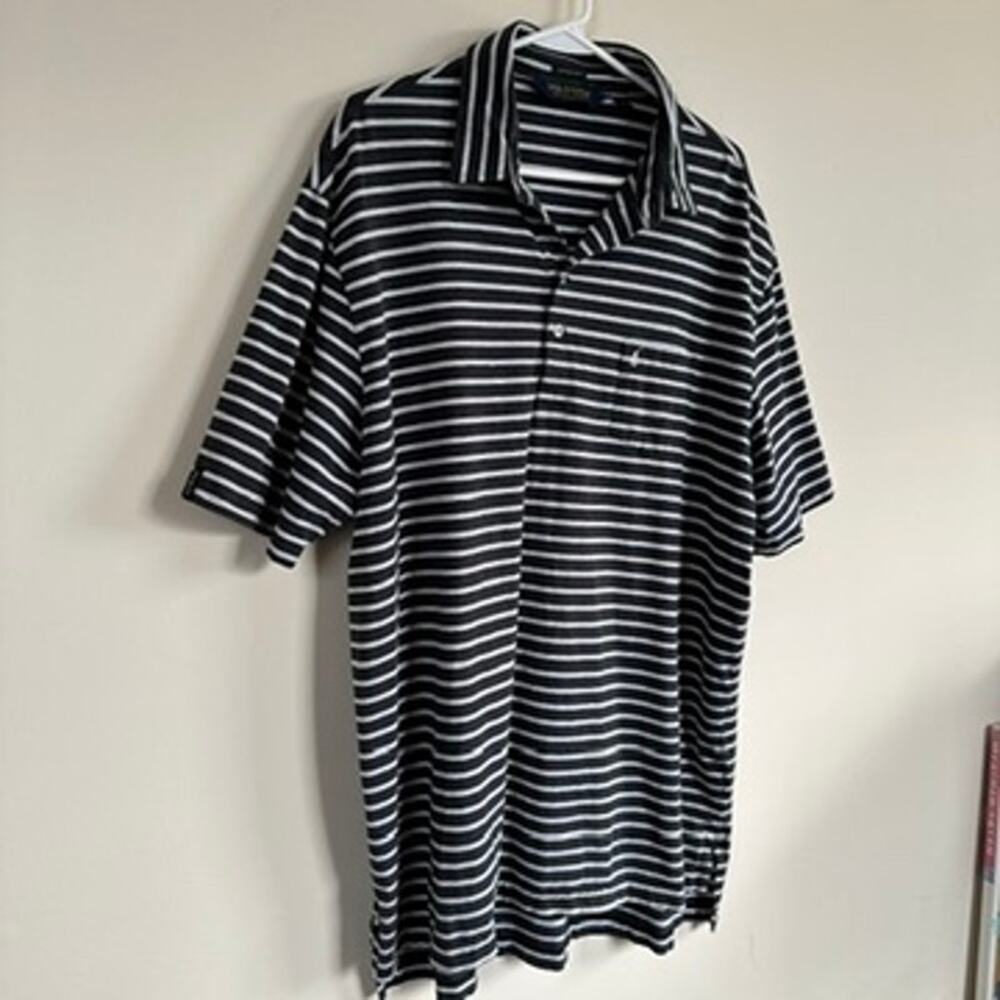 POLO Golf Ralph Lauren Shirt Mens XL Stretch Lisle Preppy Sporty Stripe Summer - Picture 4 of 7
